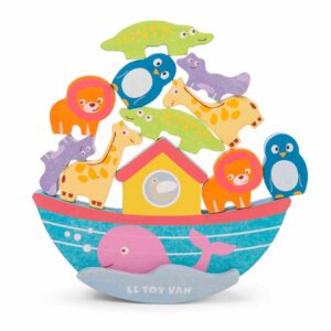 Arka Noego, zabawka balansująca, figurki, statek, zwierzątka, Le Toy Van