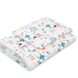 Komplet pościeli dla niemowląt z wypełnieniem 2-cz 75x100cm NEWBORN - misie niebieskie