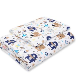 Komplet pościeli dla niemowląt z wypełnieniem 2-cz 75x100cm NEWBORN - misie granatowe