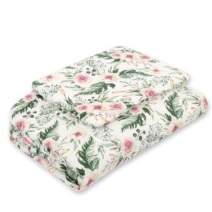 Komplet pościeli dla niemowląt z wypełnieniem 2-cz 75x100cm NEWBORN - peonie różowe
