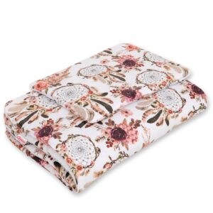 Komplet pościeli dla niemowląt z wypełnieniem 2-cz 75x100cm NEWBORN - łapacze snów kwiatowe