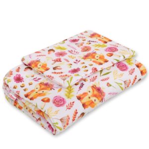 Komplet pościeli dla niemowląt z wypełnieniem 2-cz 75x100cm NEWBORN - lisek w wianku