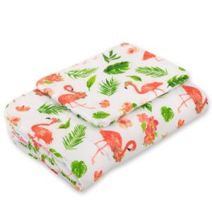 Komplet pościeli dla niemowląt z wypełnieniem 2-cz 75x100cm NEWBORN - flamingi koralowe