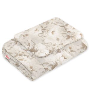 Komplet pościeli dla niemowląt z wypełnieniem 2-cz 75x100cm NEWBORN - Peonies beige